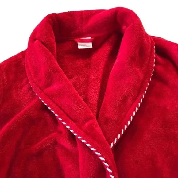 Sleep Sense Red Plush Robe w/Tie XL - Picture 2 of 4